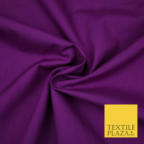 VIOLET PURPLE Premium Plain Polycotton Dyed Fabric Dress Craft Material 44" 3112