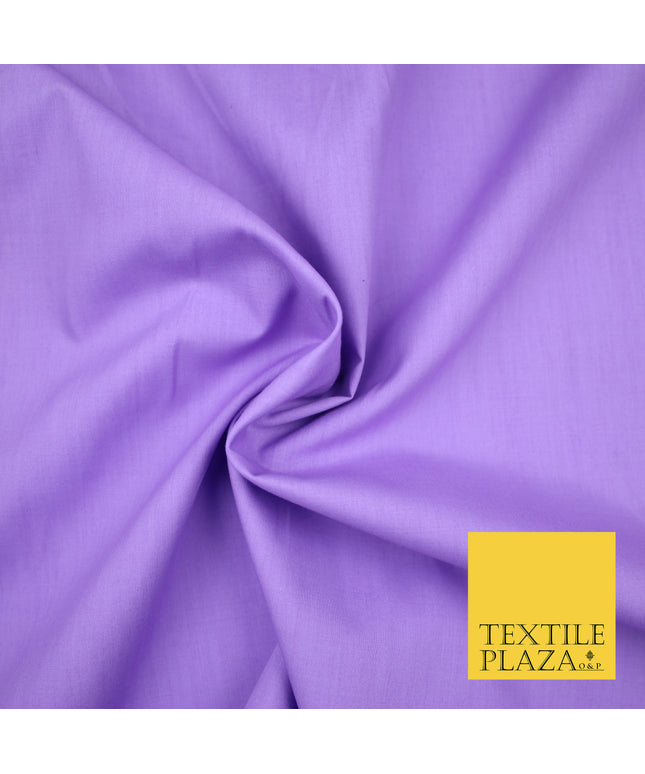 LILAC Premium Plain Polycotton Dyed Fabric Dress Craft Material 44" 3113