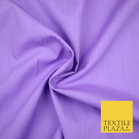 LILAC Premium Plain Polycotton Dyed Fabric Dress Craft Material 44" 3113