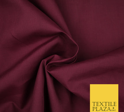 RHUBARB BERRY Premium Plain Polycotton Dyed Fabric Dress Craft Material 44" 3115