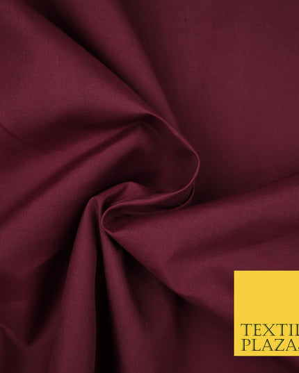 RHUBARB BERRY Premium Plain Polycotton Dyed Fabric Dress Craft Material 44" 3115
