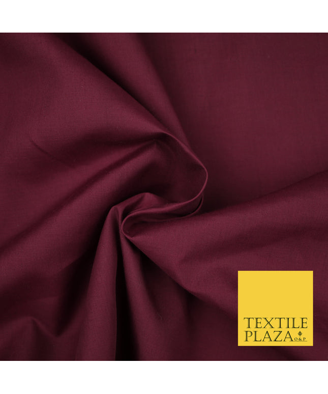 RHUBARB BERRY Premium Plain Polycotton Dyed Fabric Dress Craft Material 44" 3115