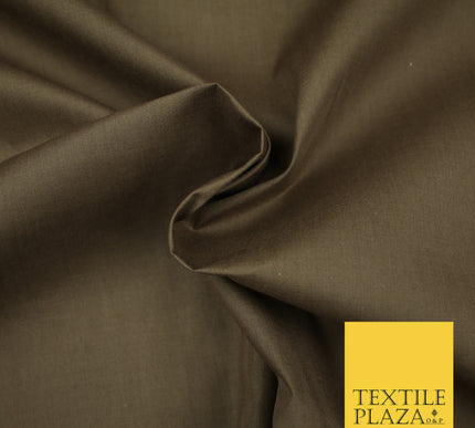 WALNUT BROWN Premium Plain Polycotton Dyed Fabric Dress Craft Material 44" 3116