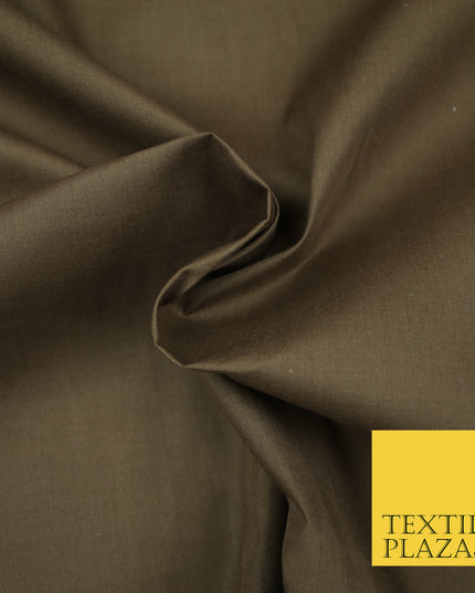 WALNUT BROWN Premium Plain Polycotton Dyed Fabric Dress Craft Material 44" 3116