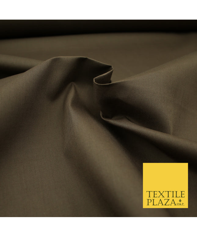 CHOCOLATE BROWN Premium Plain Polycotton Dyed Fabric Dress Craft Material 44" 3117