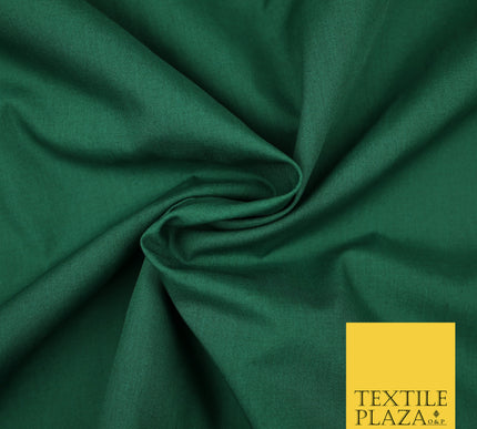 BOTTLE GREEN Premium Plain Polycotton Dyed Fabric Dress Craft Material 44" 3119