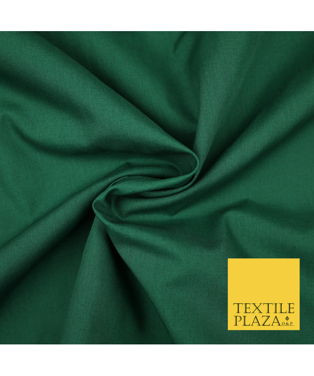 BOTTLE GREEN Premium Plain Polycotton Dyed Fabric Dress Craft Material 44" 3119