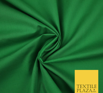 EMERALD GREEN Premium Plain Polycotton Dyed Fabric Dress Craft Material 44" 3120