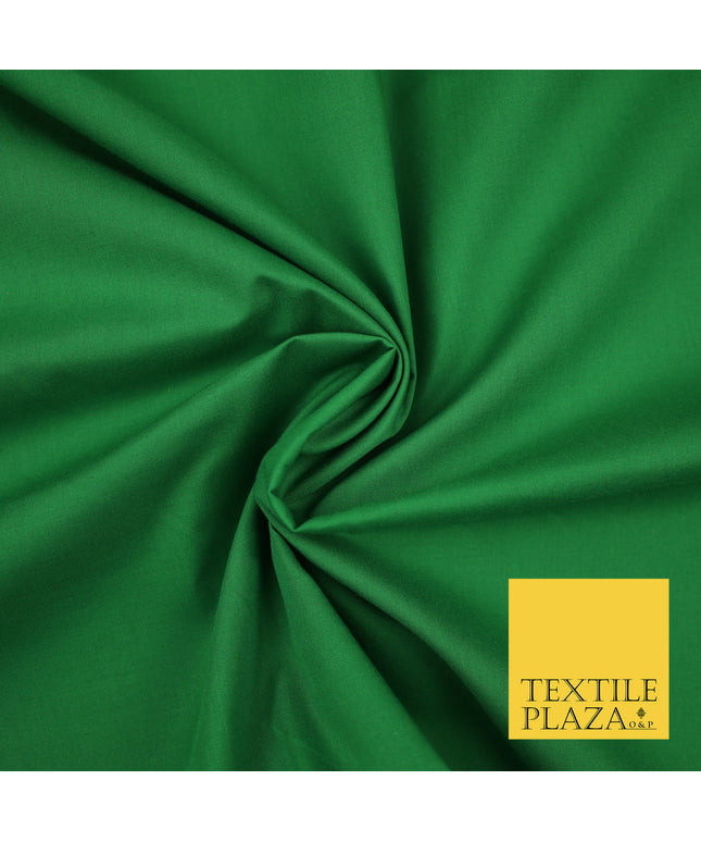 EMERALD GREEN Premium Plain Polycotton Dyed Fabric Dress Craft Material 44" 3120