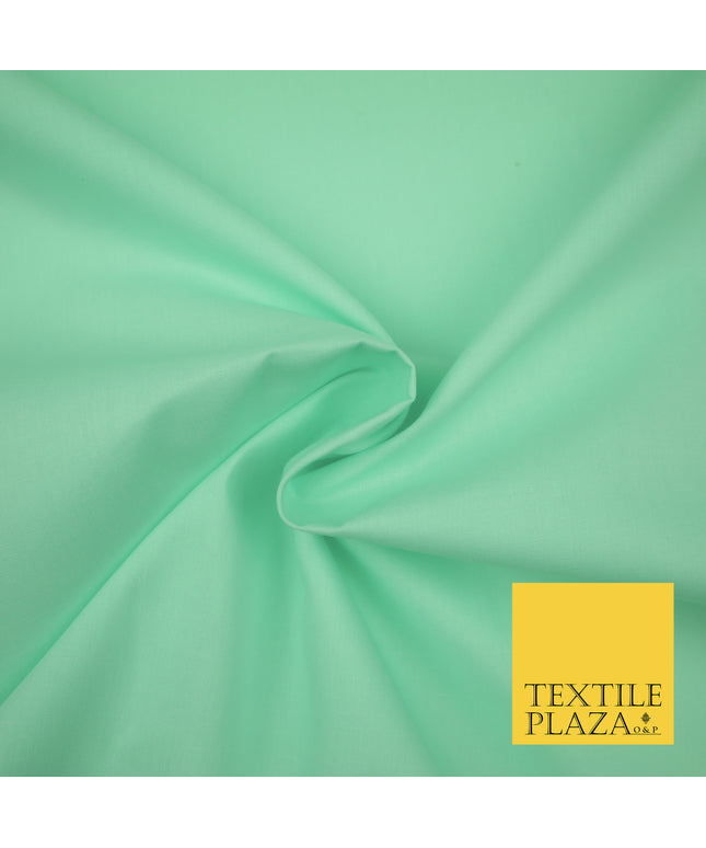 MINT GREEN Premium Plain Polycotton Dyed Fabric Dress Craft Material 44" 3122