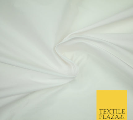 WHITE Premium Plain Dyed Faux Matte Silk TAFFETA Dress Fabric Material 3124