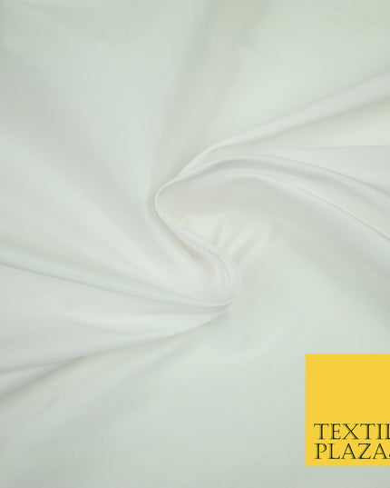 WHITE Premium Plain Dyed Faux Matte Silk TAFFETA Dress Fabric Material 3124