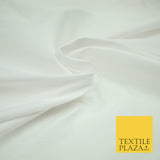 WHITE Premium Plain Dyed Faux Matte Silk TAFFETA Dress Fabric Material 3124