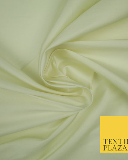 LEMON CREAM Premium Plain Dyed Faux Matte Silk TAFFETA Dress Fabric Material 3125