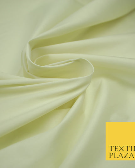 LEMON CREAM Premium Plain Dyed Faux Matte Silk TAFFETA Dress Fabric Material 3125