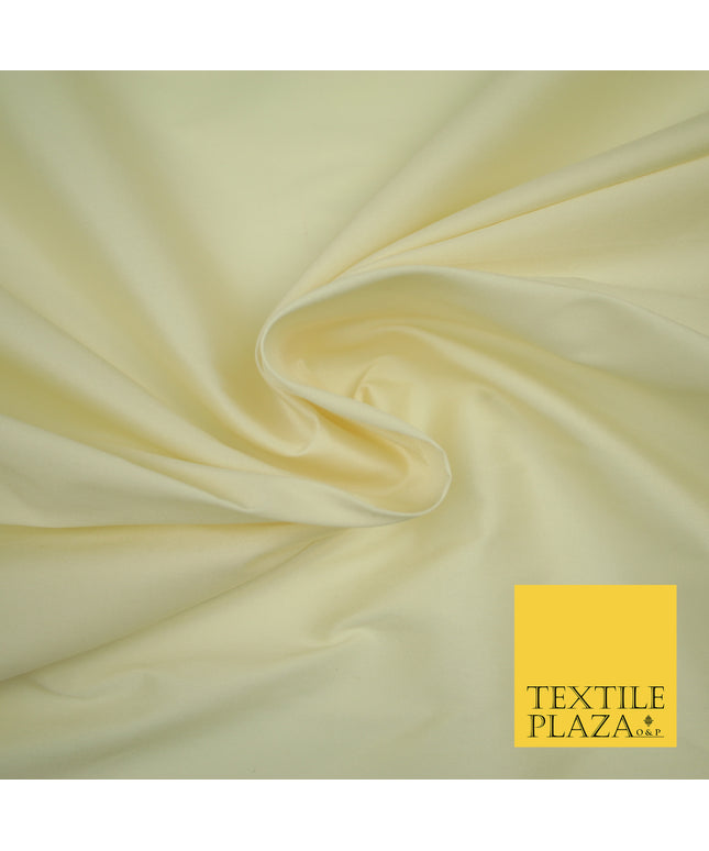 VANILLA CREAM Premium Plain Dyed Faux Matte Silk TAFFETA Dress Fabric Material 3126