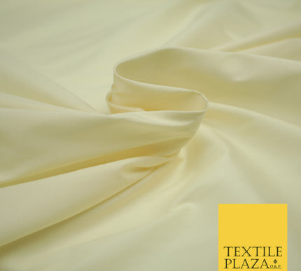 VANILLA CREAM Premium Plain Dyed Faux Matte Silk TAFFETA Dress Fabric Material 3126