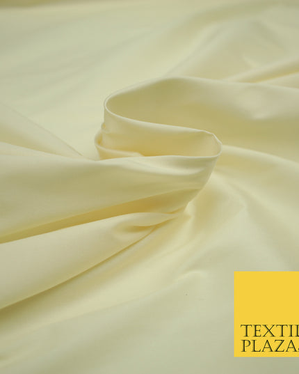 VANILLA CREAM Premium Plain Dyed Faux Matte Silk TAFFETA Dress Fabric Material 3126