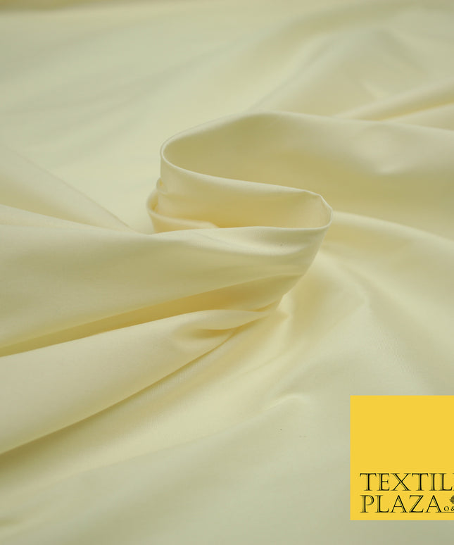VANILLA CREAM Premium Plain Dyed Faux Matte Silk TAFFETA Dress Fabric Material 3126