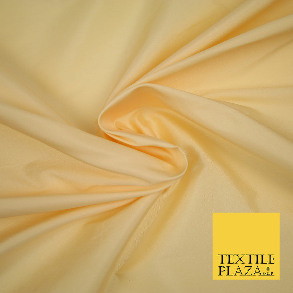 WARM CREAMY GOLD Premium Plain Dyed Faux Matte Silk TAFFETA Dress Fabric Material 3127