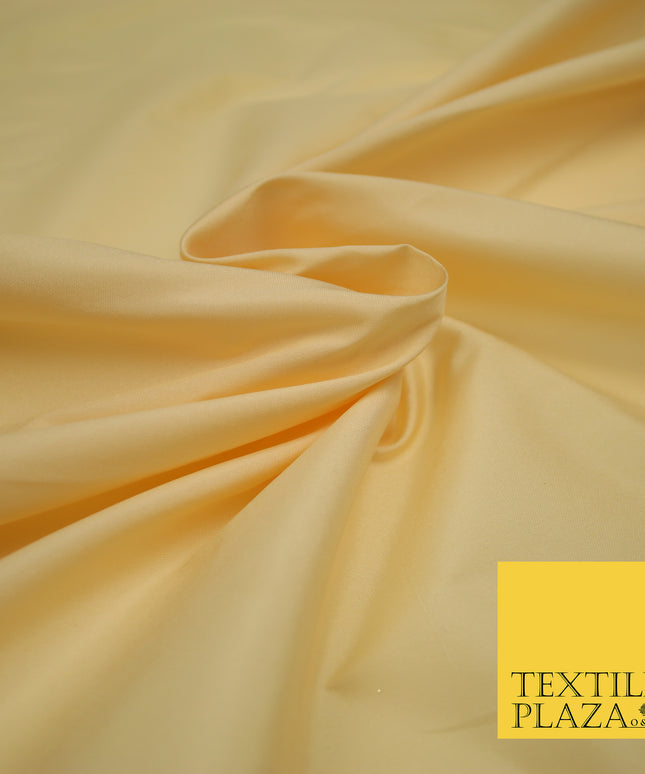 WARM CREAMY GOLD Premium Plain Dyed Faux Matte Silk TAFFETA Dress Fabric Material 3127