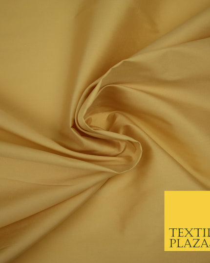 HONEY GOLD Premium Plain Dyed Faux Matte Silk TAFFETA Dress Fabric Material 3128