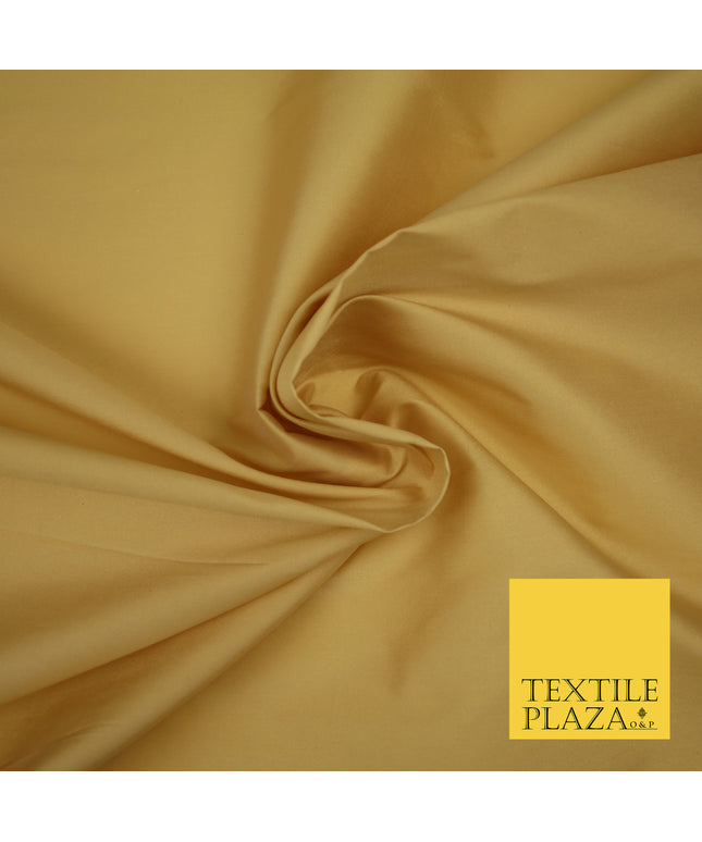 HONEY GOLD Premium Plain Dyed Faux Matte Silk TAFFETA Dress Fabric Material 3128