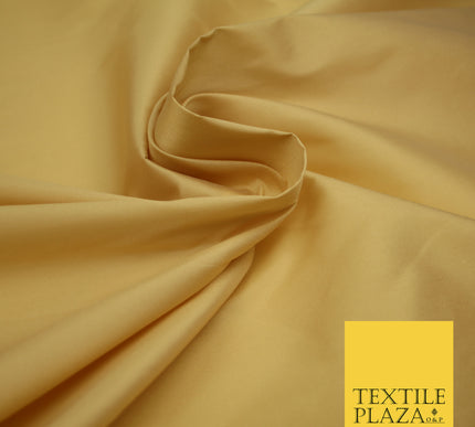 HONEY GOLD Premium Plain Dyed Faux Matte Silk TAFFETA Dress Fabric Material 3128
