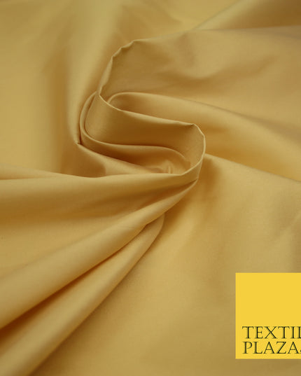 HONEY GOLD Premium Plain Dyed Faux Matte Silk TAFFETA Dress Fabric Material 3128
