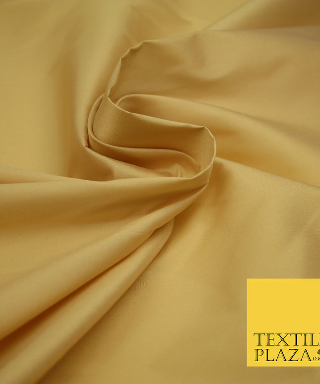 HONEY GOLD Premium Plain Dyed Faux Matte Silk TAFFETA Dress Fabric Material 3128