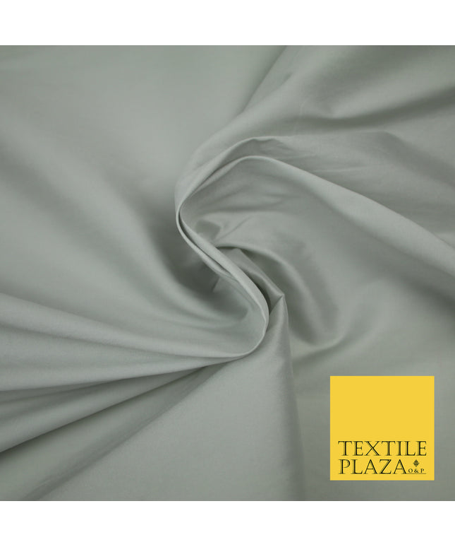 PALE SILVER GREY Premium Plain Dyed Faux Matte Silk TAFFETA Dress Fabric Material 3129