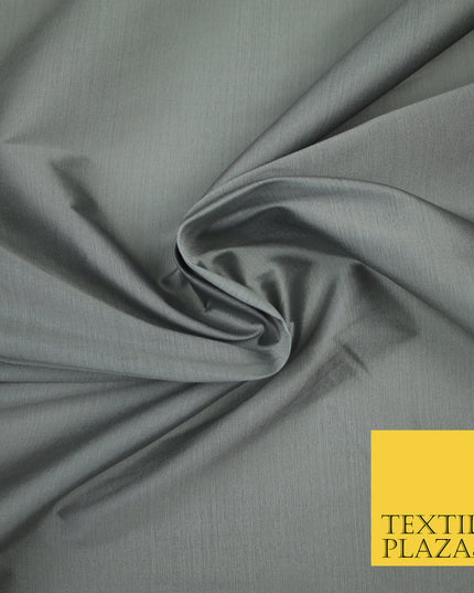 SILVER GREY TWO TONE Premium Plain Dyed Faux Matte Silk TAFFETA Dress Fabric Material 3130