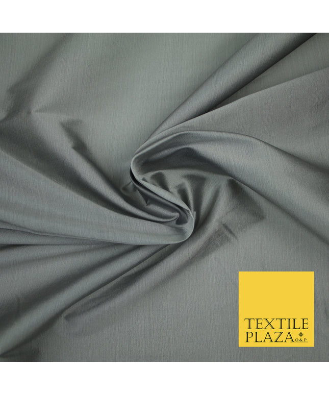 SILVER GREY TWO TONE Premium Plain Dyed Faux Matte Silk TAFFETA Dress Fabric Material 3130