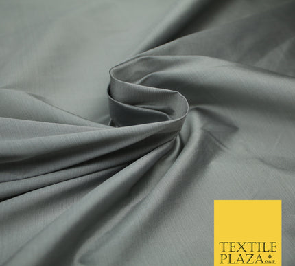 SILVER GREY TWO TONE Premium Plain Dyed Faux Matte Silk TAFFETA Dress Fabric Material 3130