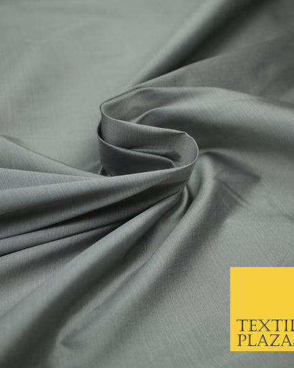 SILVER GREY TWO TONE Premium Plain Dyed Faux Matte Silk TAFFETA Dress Fabric Material 3130