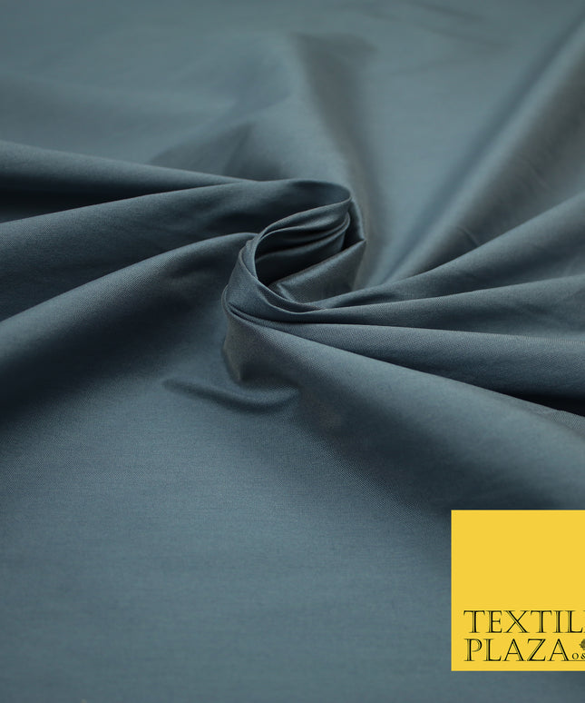 STEEL GREY Premium Plain Dyed Faux Matte Silk TAFFETA Dress Fabric Material 3131