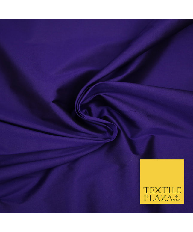 CADBURY PURPLE Premium Plain Dyed Faux Matte Silk TAFFETA Dress Fabric Material 3133
