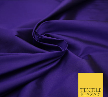 CADBURY PURPLE Premium Plain Dyed Faux Matte Silk TAFFETA Dress Fabric Material 3133
