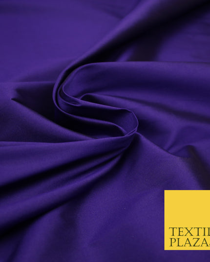 CADBURY PURPLE Premium Plain Dyed Faux Matte Silk TAFFETA Dress Fabric Material 3133