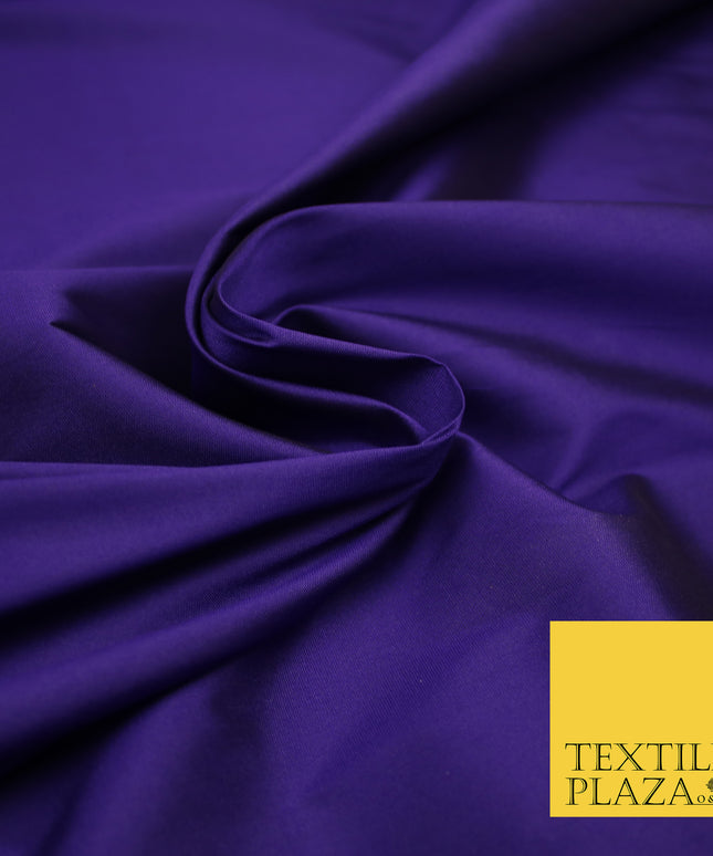 CADBURY PURPLE Premium Plain Dyed Faux Matte Silk TAFFETA Dress Fabric Material 3133