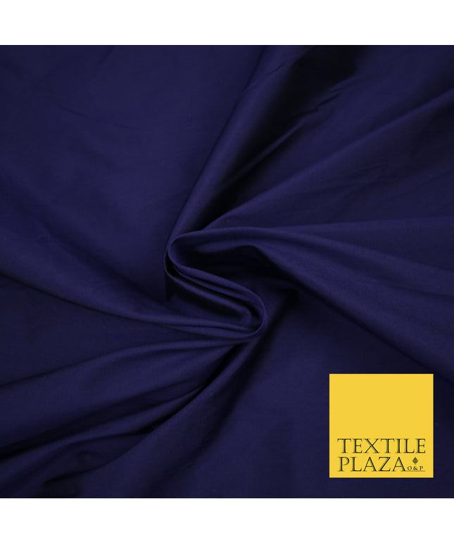 DARK BLUE PURPLE Premium Plain Dyed Faux Matte Silk TAFFETA Dress Fabric Material 3134