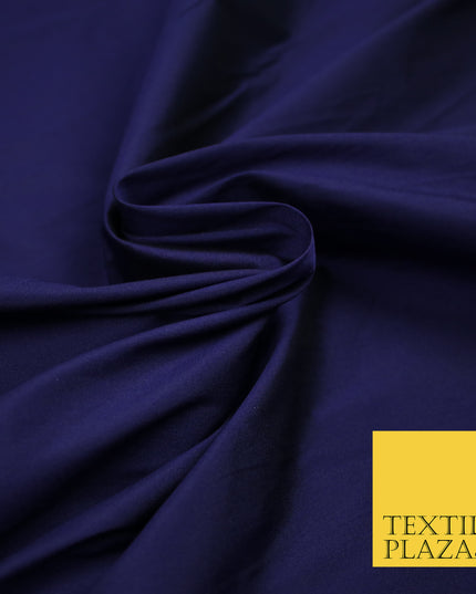 DARK BLUE PURPLE Premium Plain Dyed Faux Matte Silk TAFFETA Dress Fabric Material 3134