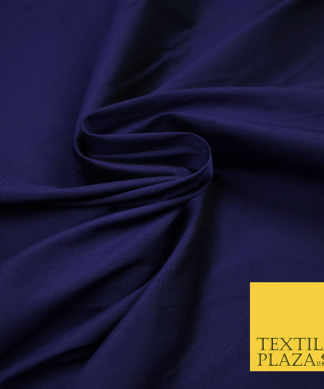 DARK BLUE PURPLE Premium Plain Dyed Faux Matte Silk TAFFETA Dress Fabric Material 3134