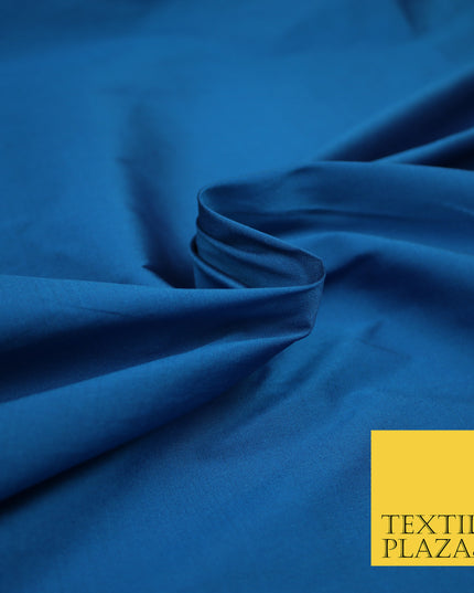 CAPRI BLUE Premium Plain Dyed Faux Matte Silk TAFFETA Dress Fabric Material 3137