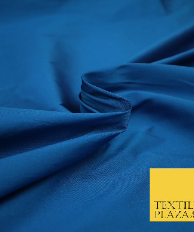CAPRI BLUE Premium Plain Dyed Faux Matte Silk TAFFETA Dress Fabric Material 3137