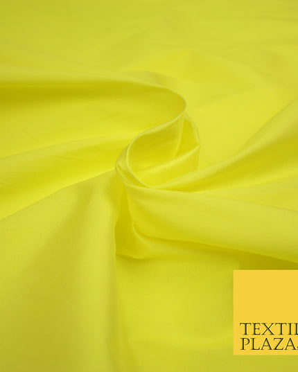 FLO YELLOW Premium Plain Dyed Faux Matte Silk TAFFETA Dress Fabric Material 3143