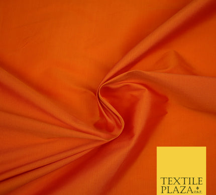 ORANGE Premium Plain Dyed Faux Matte Silk TAFFETA Dress Fabric Material 3145
