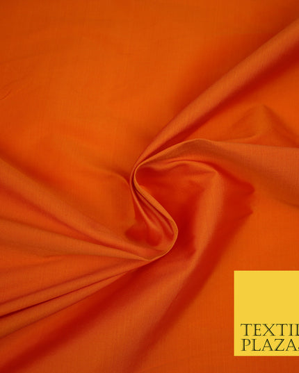 ORANGE Premium Plain Dyed Faux Matte Silk TAFFETA Dress Fabric Material 3145