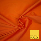 ORANGE Premium Plain Dyed Faux Matte Silk TAFFETA Dress Fabric Material 3145