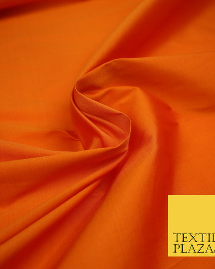 ORANGE Premium Plain Dyed Faux Matte Silk TAFFETA Dress Fabric Material 3145